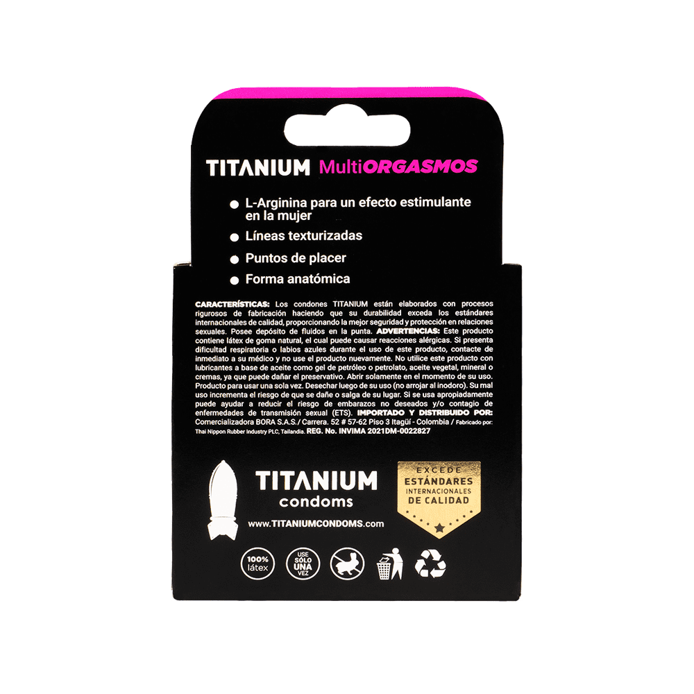 Condones Titanium Multiorgasmos x 3 Unidades